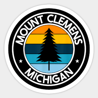 Mount Michigan MI USA City Pride Retro Sunset Sticker
